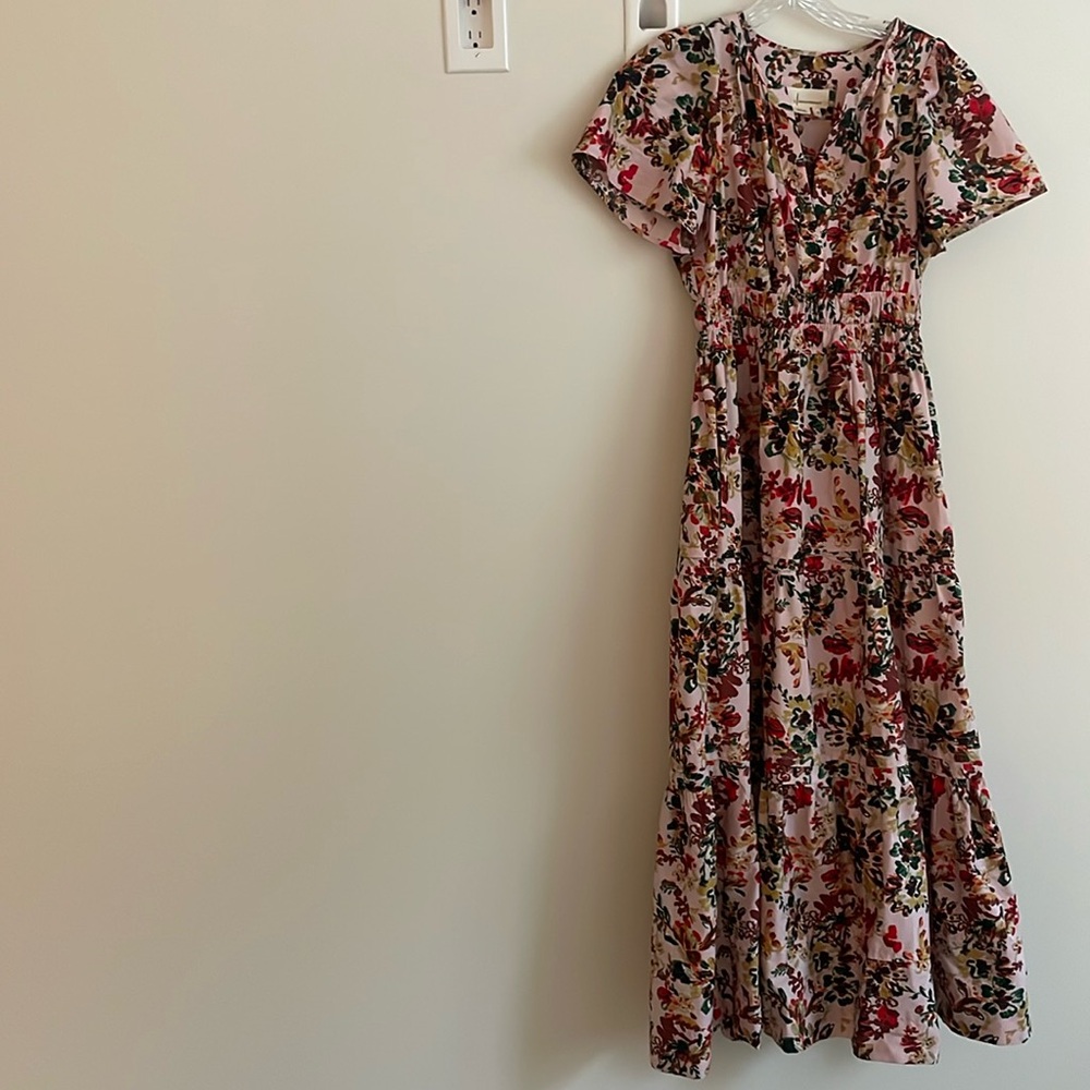 Anthropologie Printed Tiered Dress